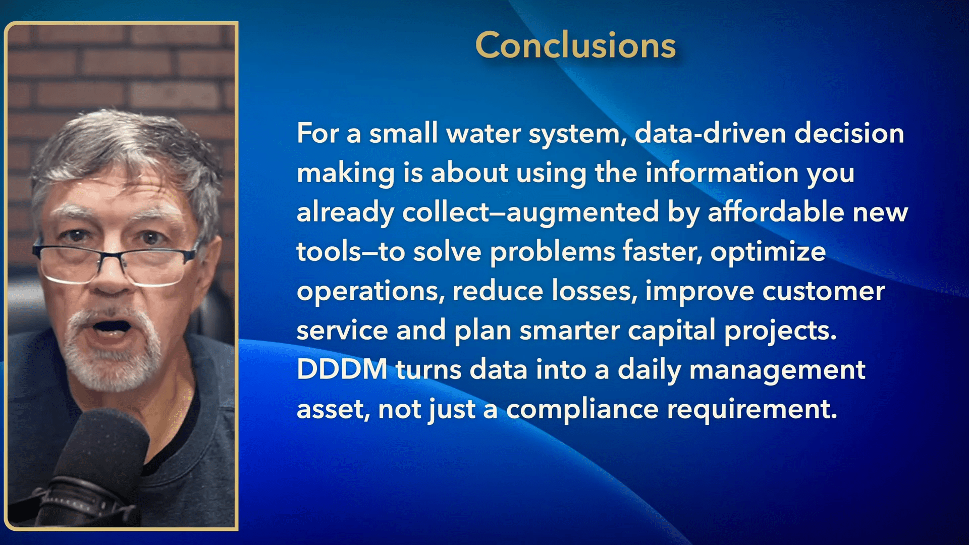Closing slide reinforcing data-driven decision making as an everyday management tool